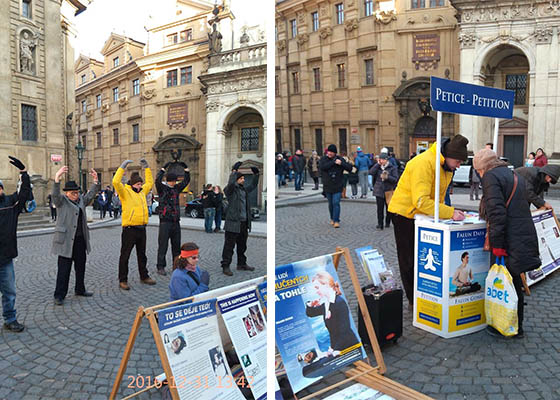 Image for article Чехия. Практикующие в канун Нового года информируют общественность о преследовании китайским режимом практики Фалуньгун