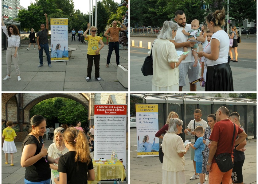 Image for article Бухарест, Румыния. Люди призывают практикующих Фалунь Дафа в Китае настойчиво следовать своей вере