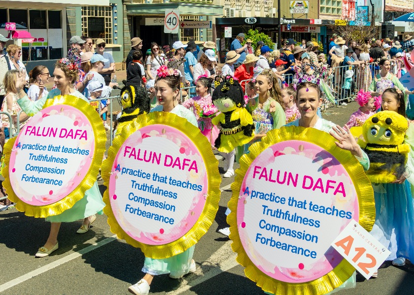 Image for article Тувумба, Австралия. Практикующие Фалунь Дафа выступили на Карнавале цветов