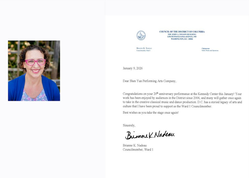 Image for article Вашингтон (ОК). Член городского совета поздравляет Shen Yun с предстоящими выступлениями в Центре Кеннеди