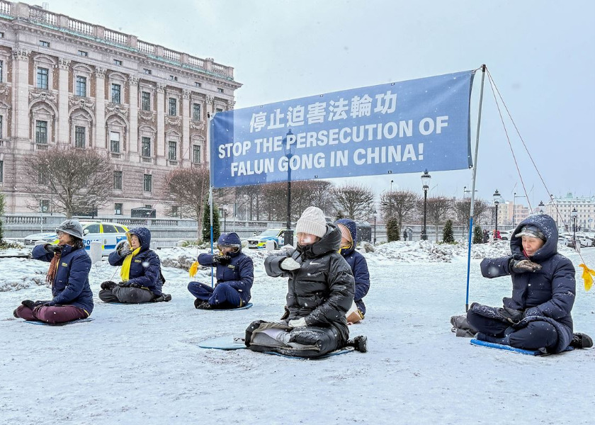 Image for article В новом году шведские практикующие продолжают рассказывать людям о преследовании Фалунь Дафа в Китае