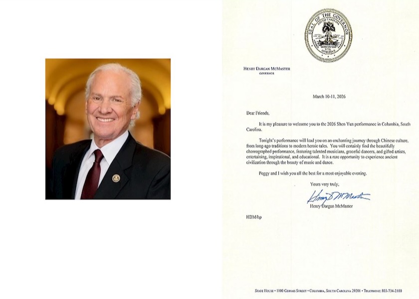 Image for article Южная Каролина, США. Губернатор, мэр и избранные должностные лица издали благодарственные грамоты в адрес Shen Yun Performing Arts